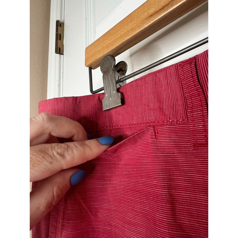 Tommy Hilfiger Men's Striped Red Chino Shorts with Pockets 100% Cotton Size 36 - Picture 5 of 8